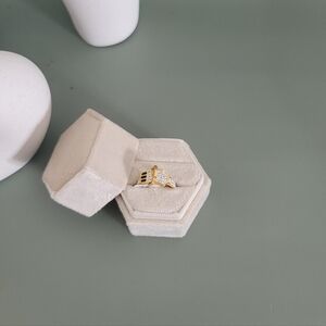 Stainless steel gold tone belt ring new